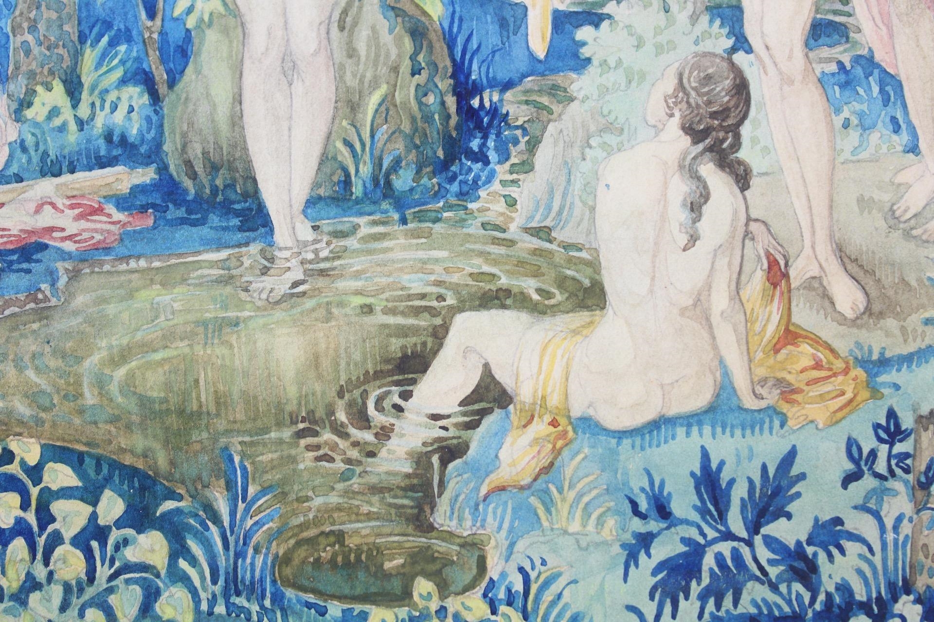 Artwork by Lorentz Kleiser, Lorentz Kleiser Gouache Painting, Design for Venus Tapestry, Made of painting on board