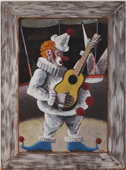 Ernest Richard Stock (1896 - 1955). Clown Playing Guitar - Ernest Stock
