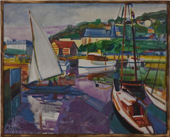 Maxime Dubaut (1920-1991) 'Voiliers A L'Entree du Port - Maxime Dubaut