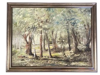 S. Warren Krebs. Oil/Canvas: Trees - S. Warren Krebs
