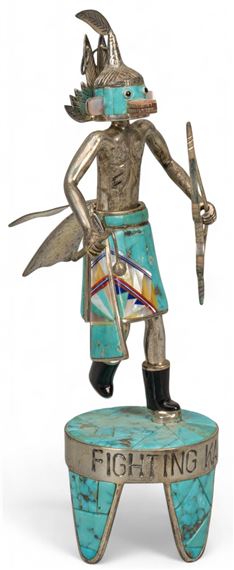 Fighting" Sterling Kachina by David Freeland 