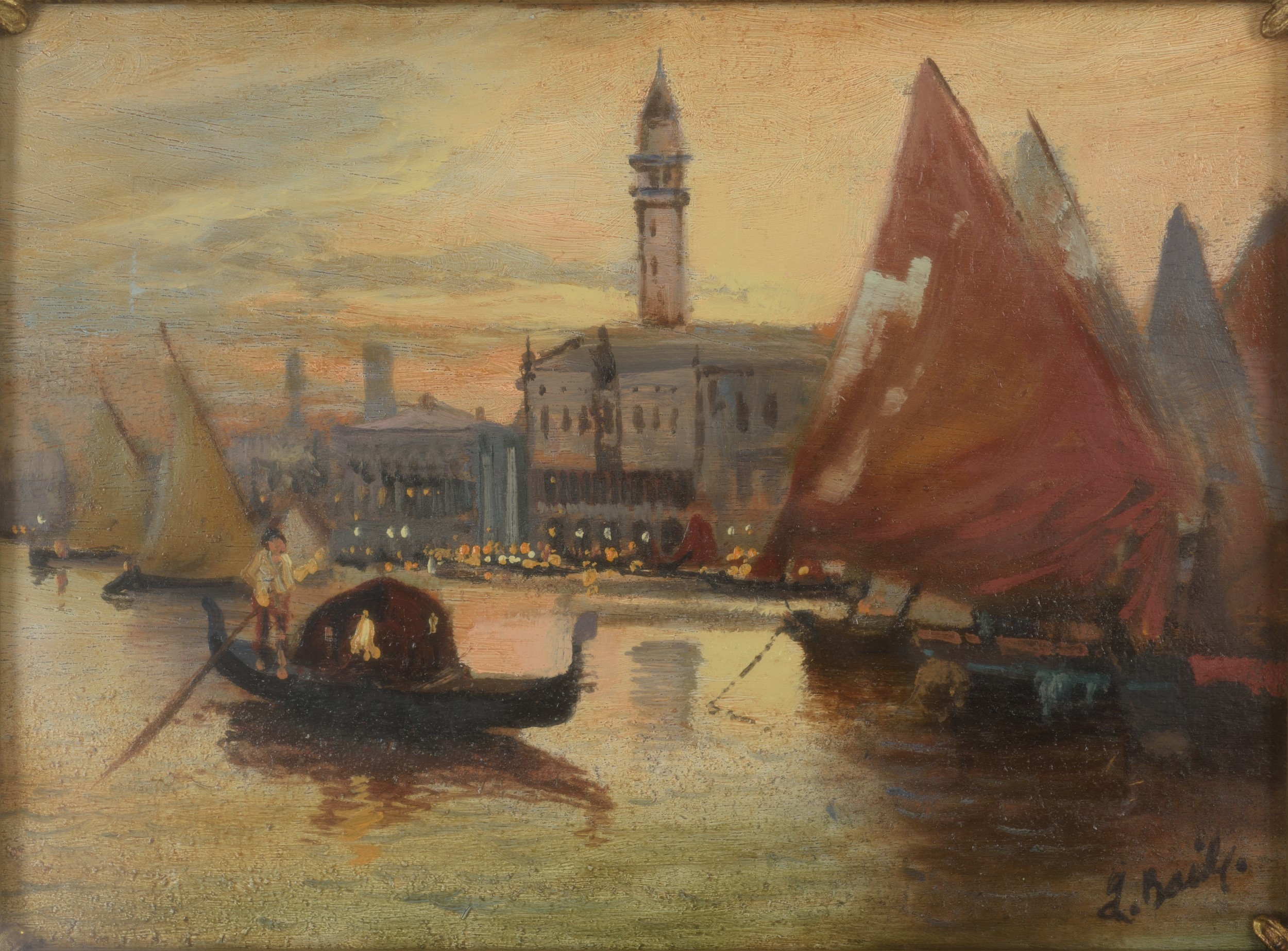 Artwork by Luigi Basile, Coppia di paesaggi, Made of olio su tavoletta