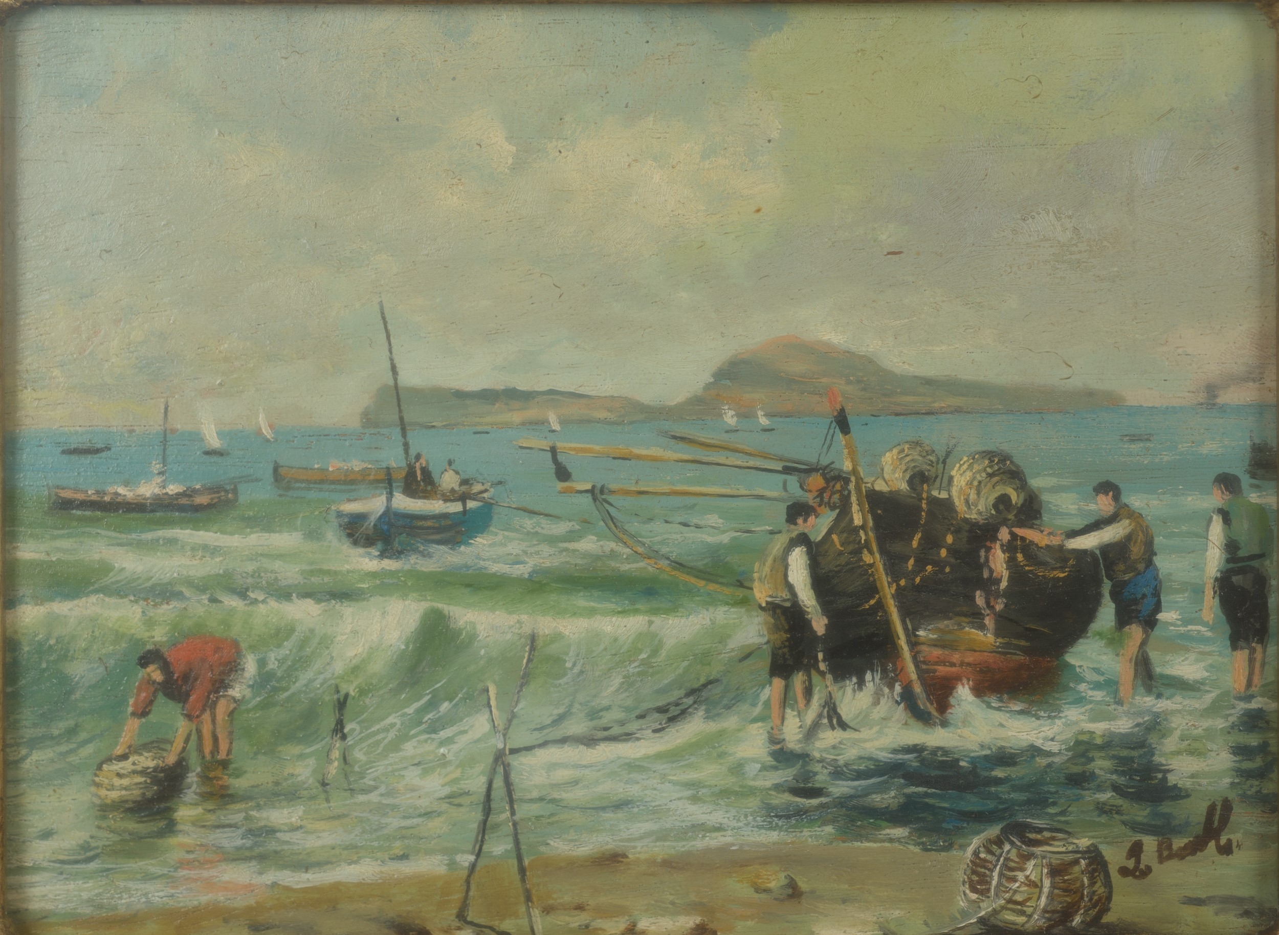 Artwork by Luigi Basile, Coppia di paesaggi, Made of olio su tavoletta