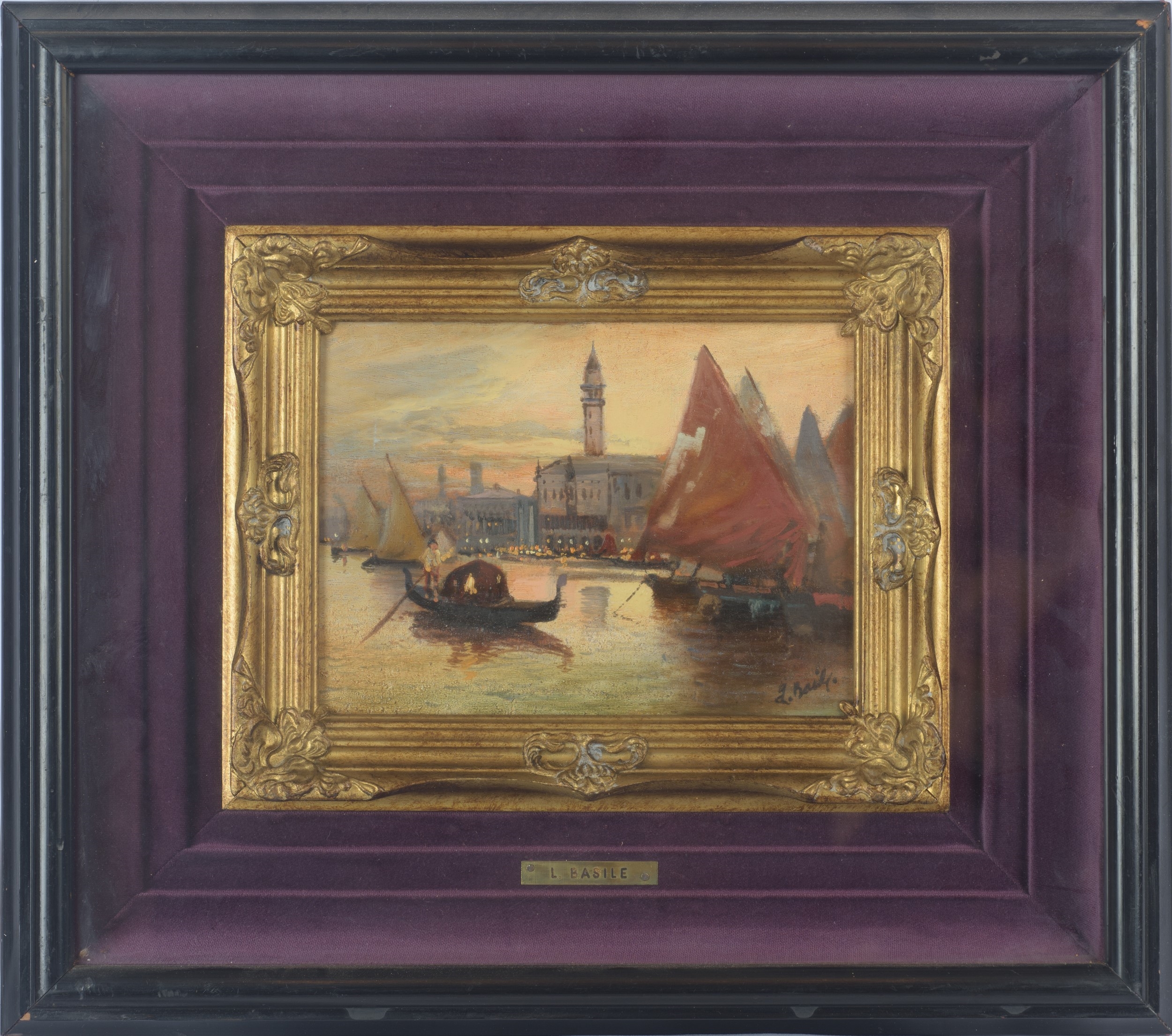 Artwork by Luigi Basile, Coppia di paesaggi, Made of olio su tavoletta