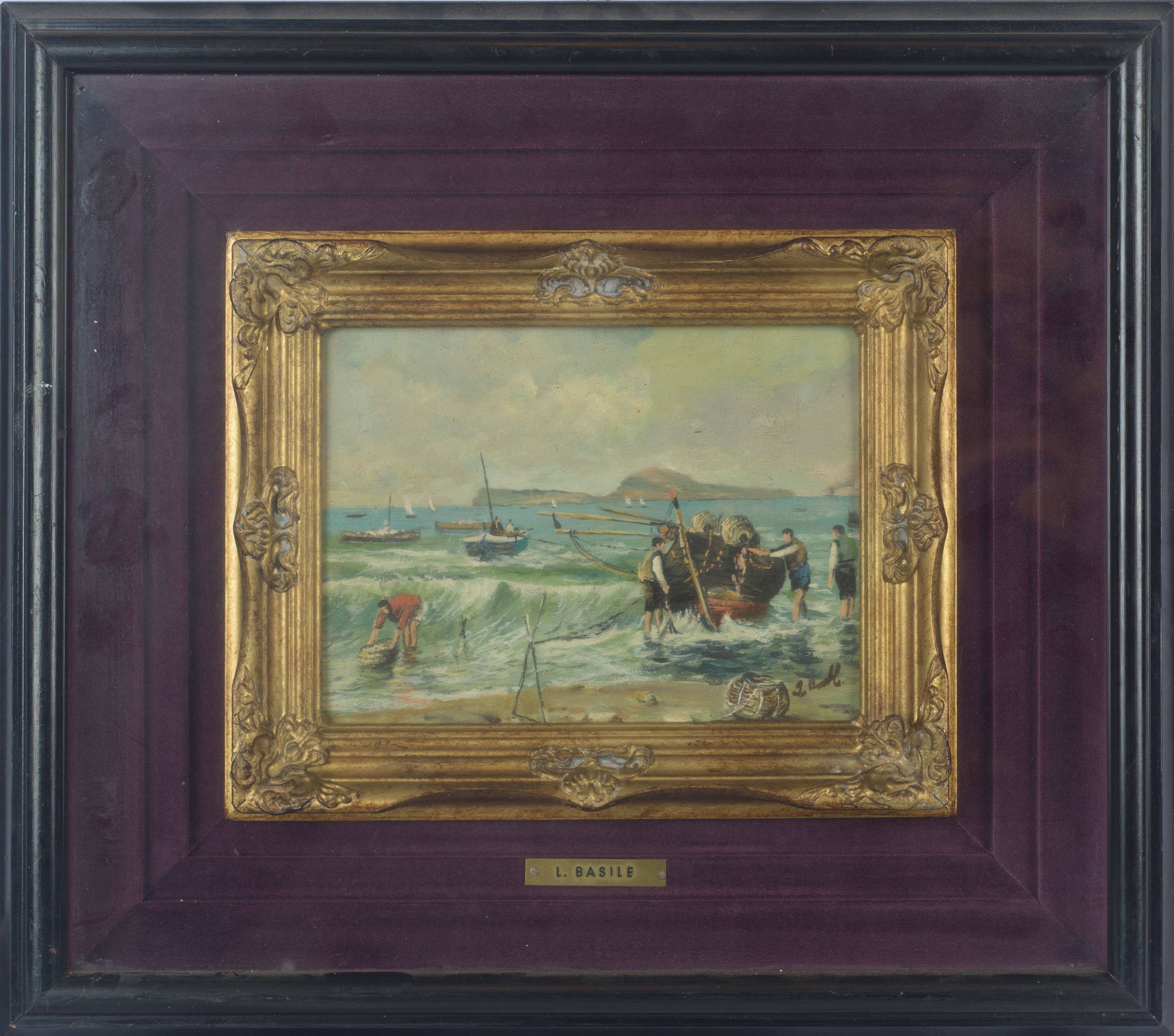 Artwork by Luigi Basile, Coppia di paesaggi, Made of olio su tavoletta