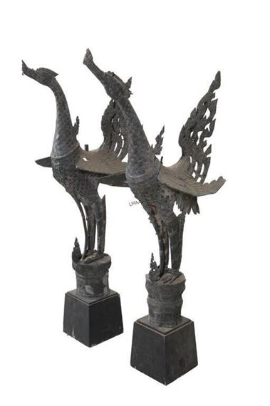 19th CENTURY BRONZE THAI GARUDA HONG BIRDS by Thai School, 19th Century, 19th CENTURY