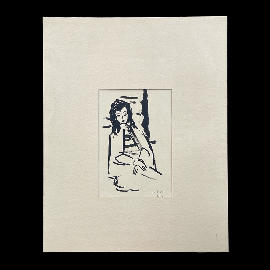 Artwork by Goll, Matthias David, "Portrait of Pia Gol", Made of ink drawing