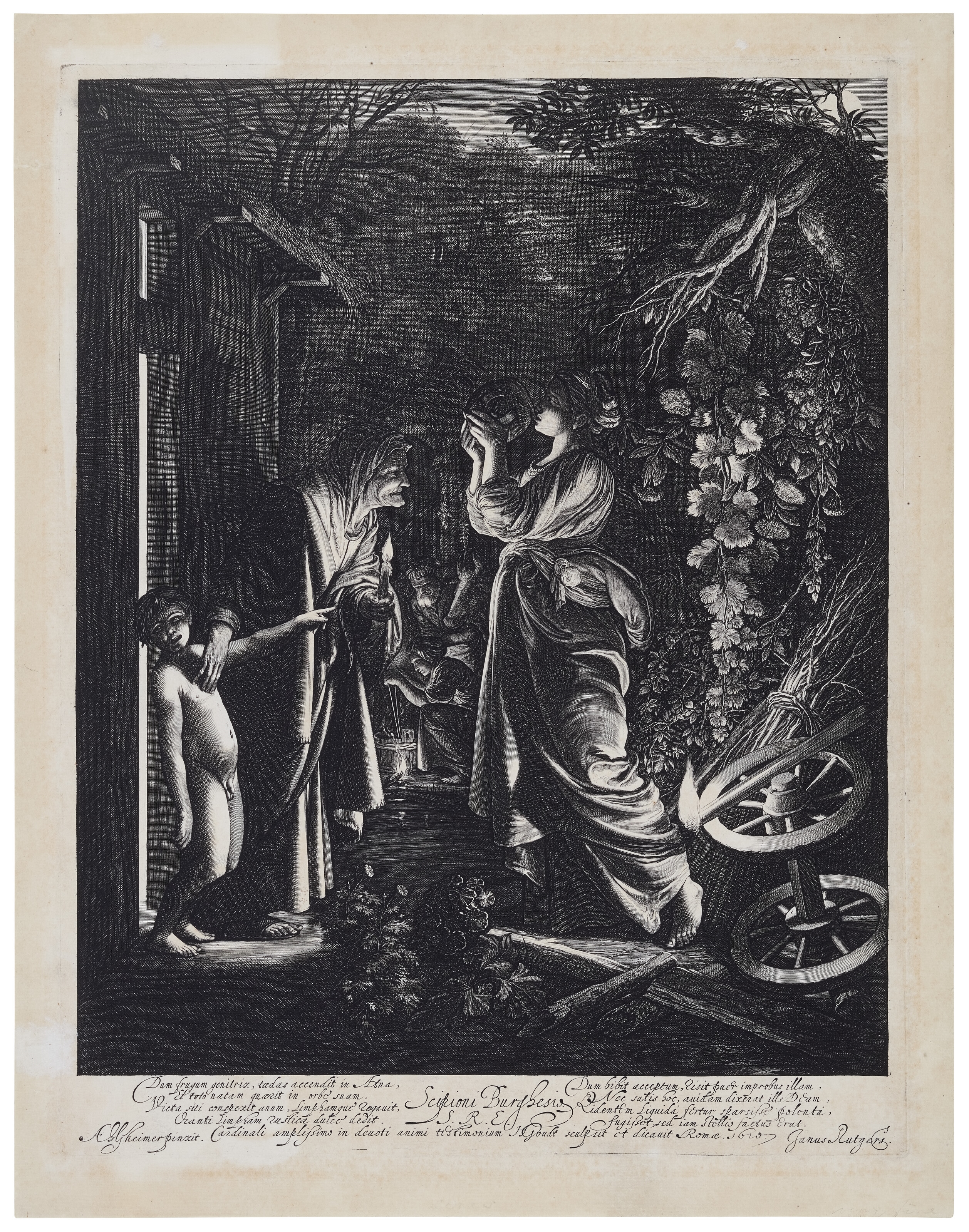 Artwork by Adam Elsheimer, Hendrik Goudt, Ceres seeking her Daughter, Made of etching and engraving on laid paper