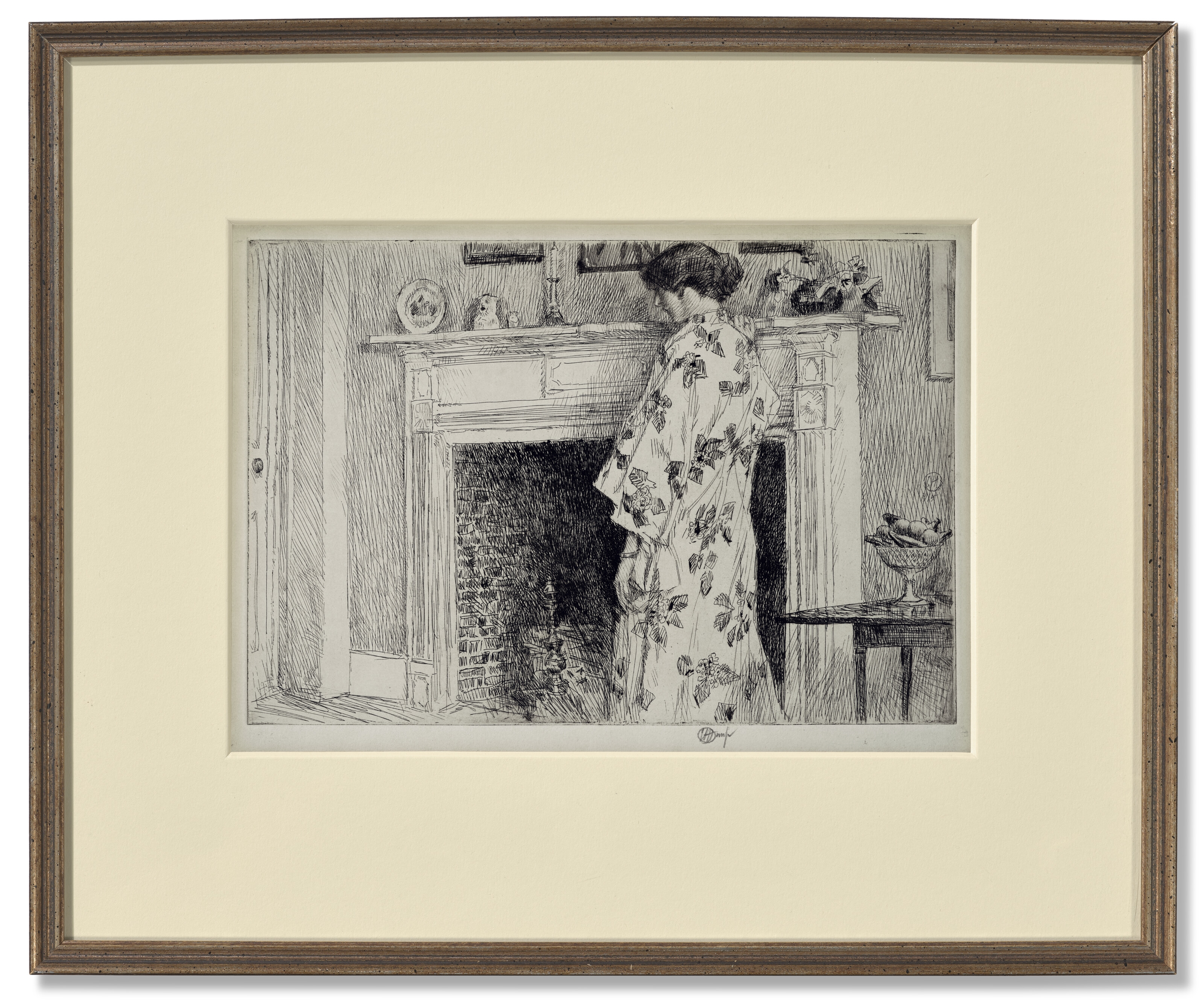 Artwork by Childe Hassam, The White Kimono, Made of etching and drypoint on Van Gelder paper