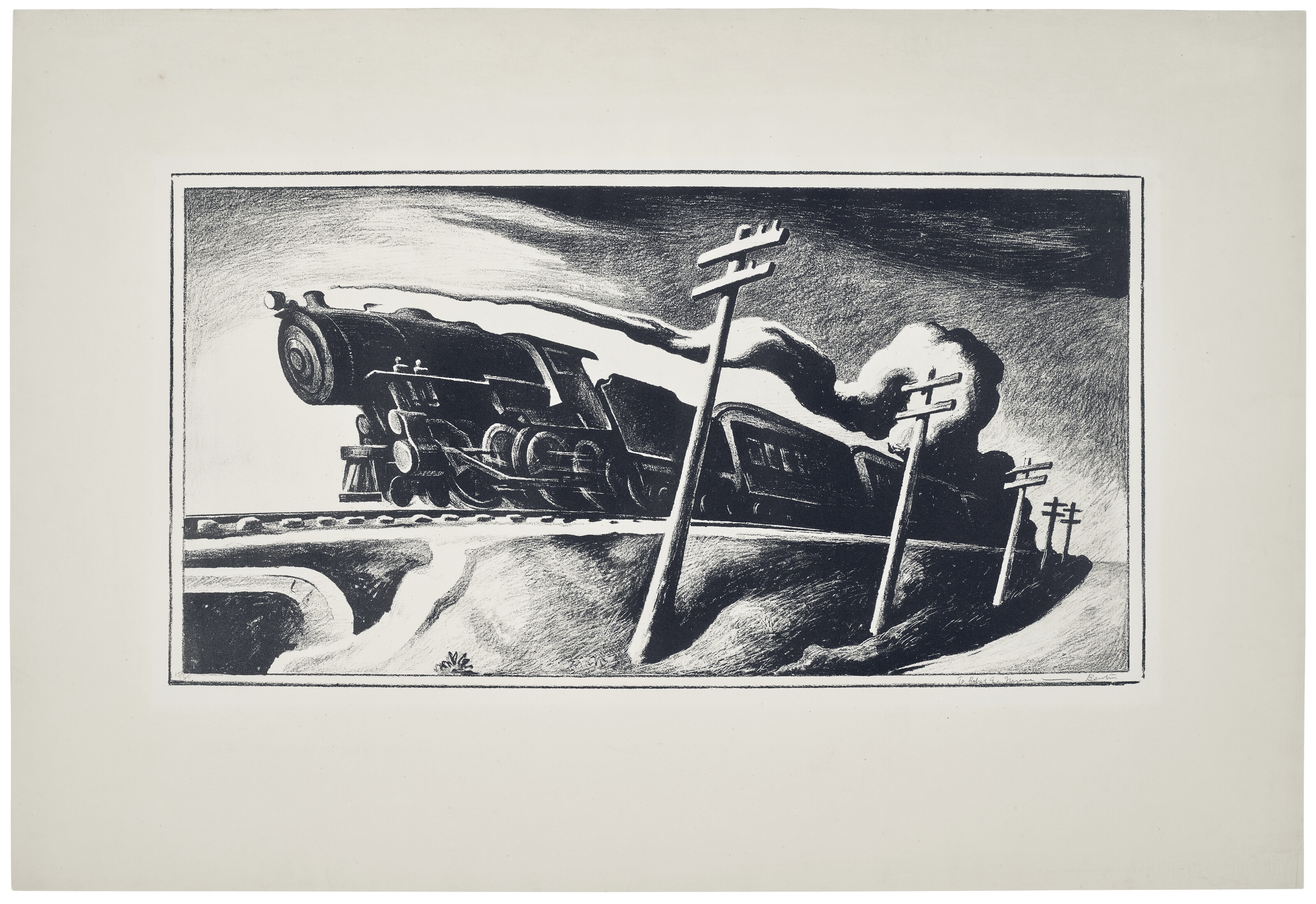 Artwork by Thomas Hart Benton‏, Going West, Made of lithograph on Rives paper