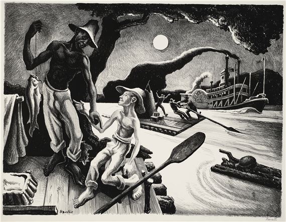 Huck Finn, from The Missouri State Capitol Mural Series by Thomas Hart Benton‏, 1936