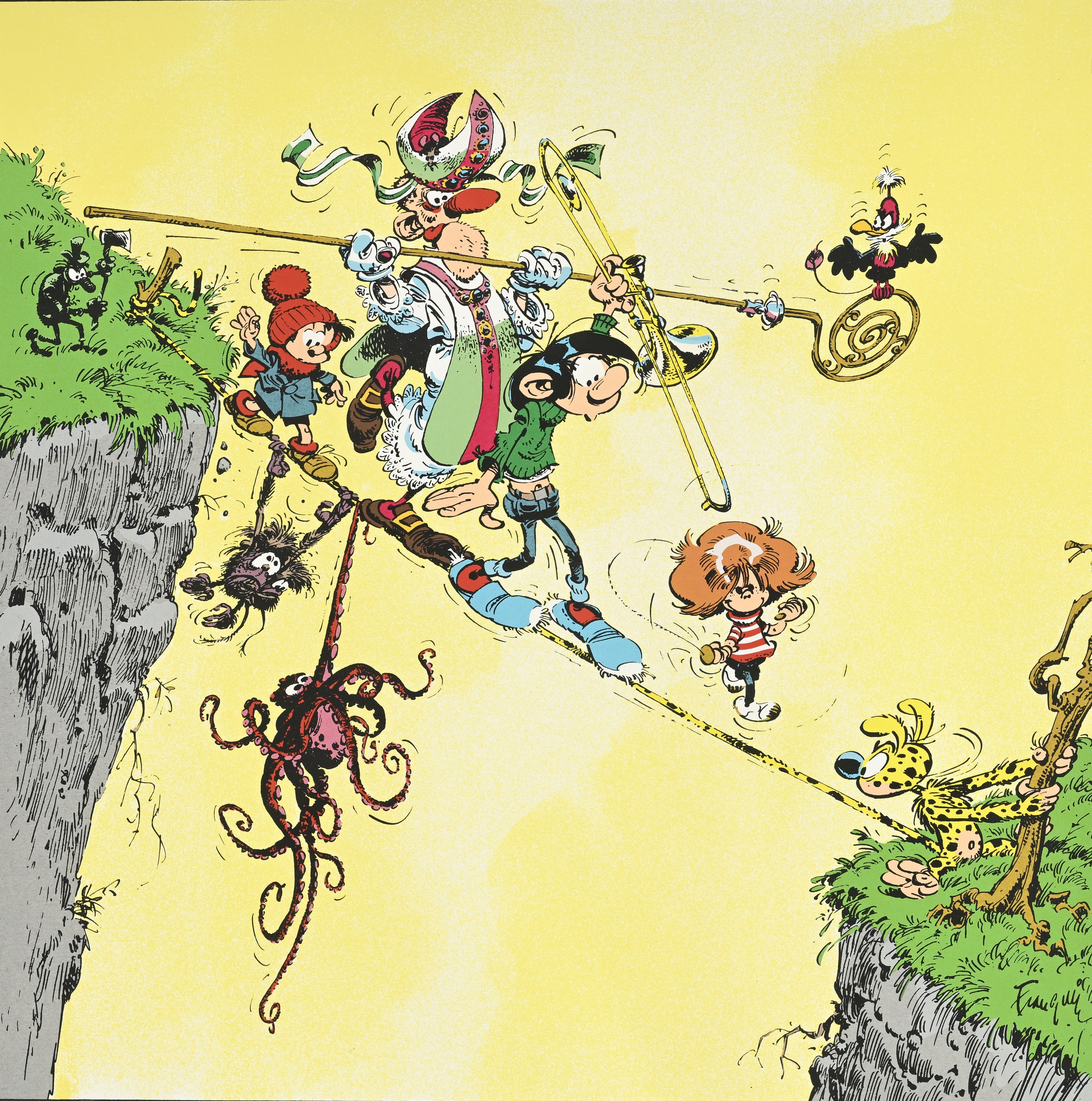 Artwork by André Franquin, Gaston Lagaffe - Le Nez Rouge, Made of silkscreen