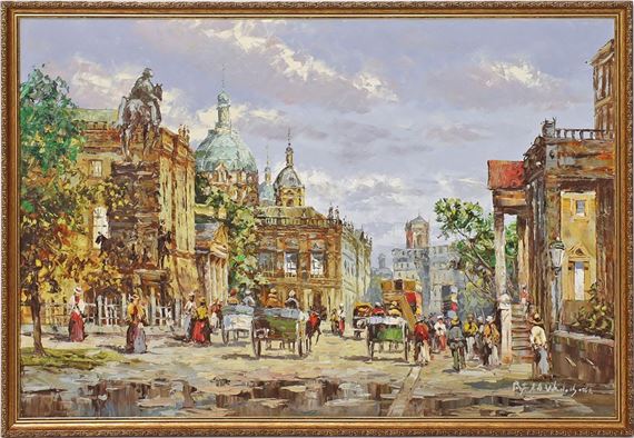 Berlin, Unter den Linden mit Zeughaus und Reiterstandbild Friedrichs des Großen by August Alexander Wendehals