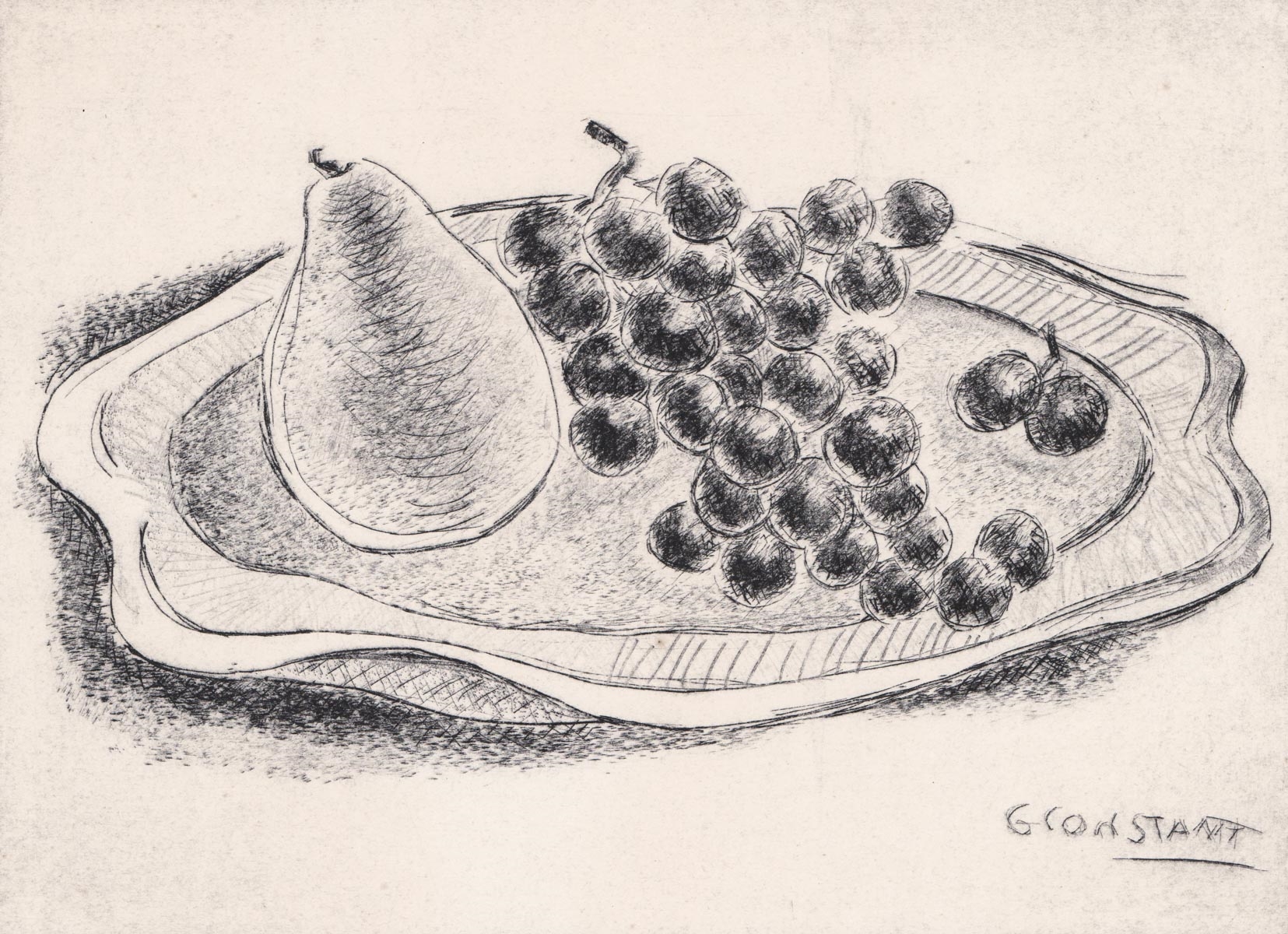 George Zachary Constant | Grapes and a Pear (1947) | MutualArt