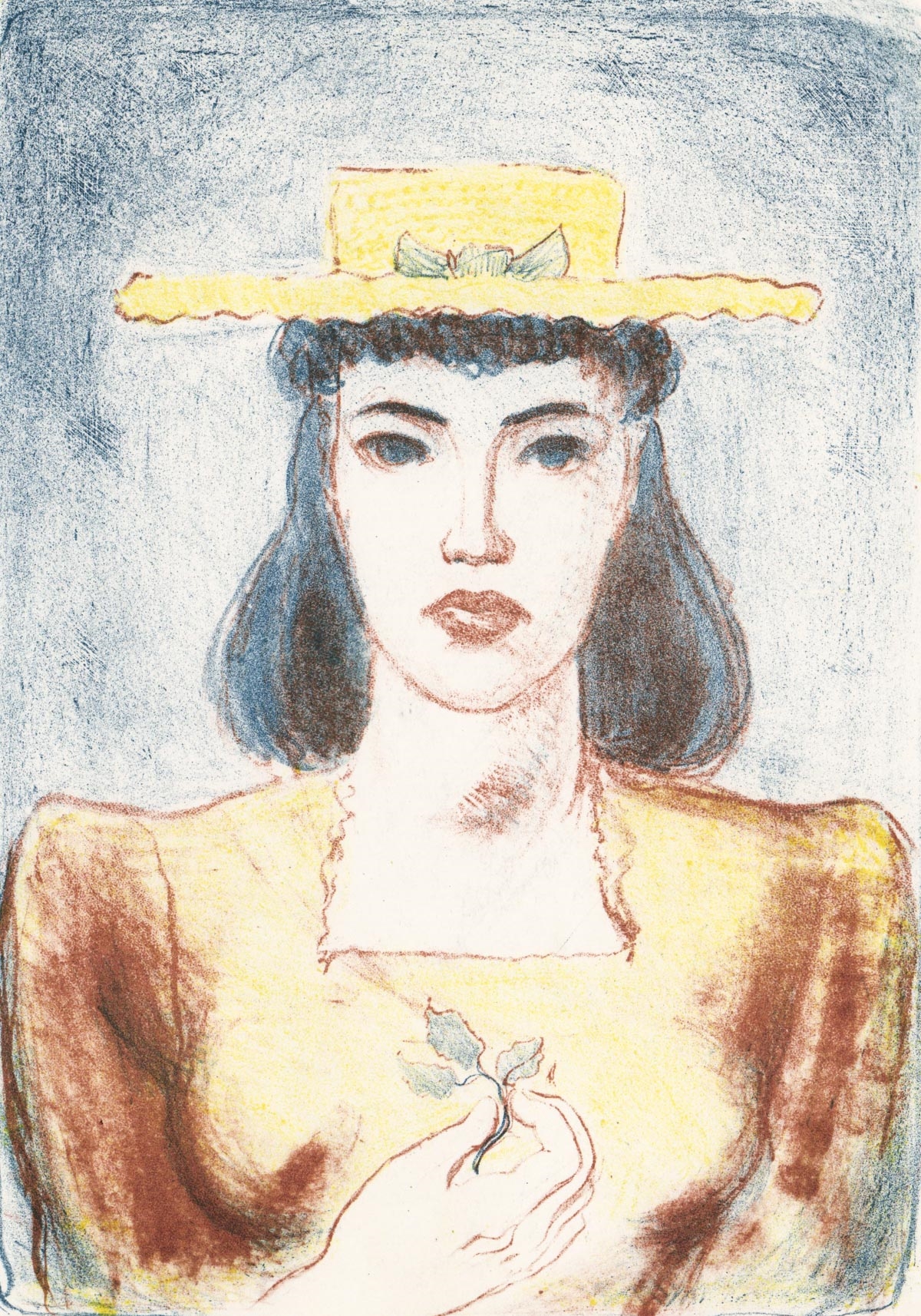 Artwork by Paula Gerard, The Yellow Hat, Made of lithograph
