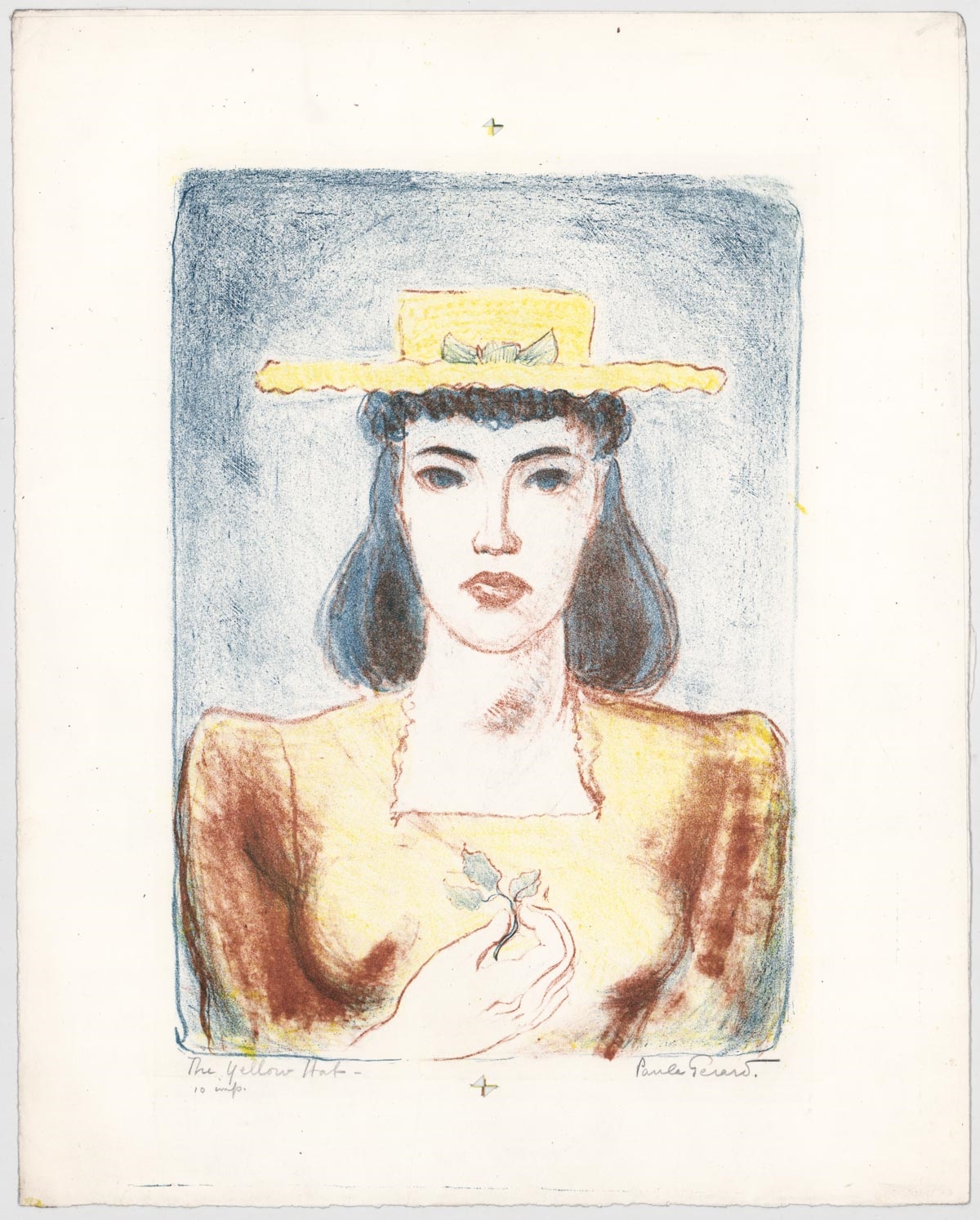 Artwork by Paula Gerard, The Yellow Hat, Made of lithograph