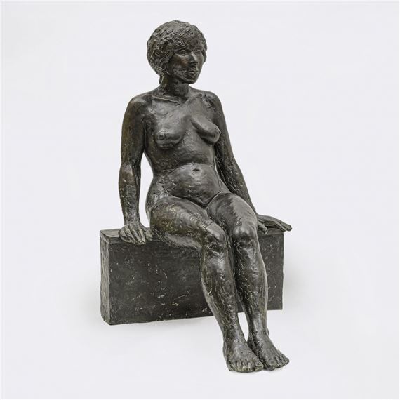 A Seated Female Nude by Edgar Augustin, 1973