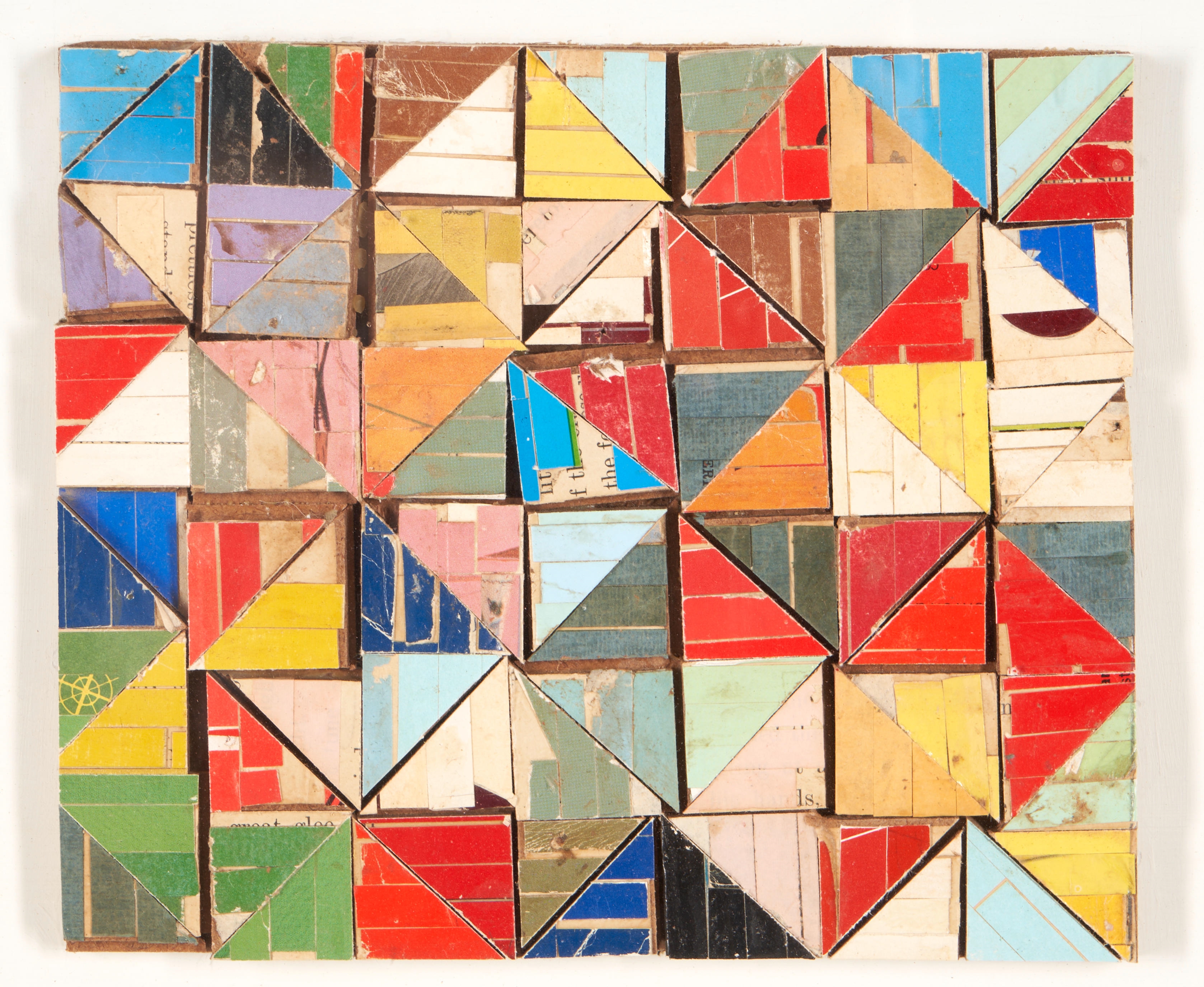 Artwork by Lance Letscher, Happy Day, Made of mixed media collage on masonite mounted to board