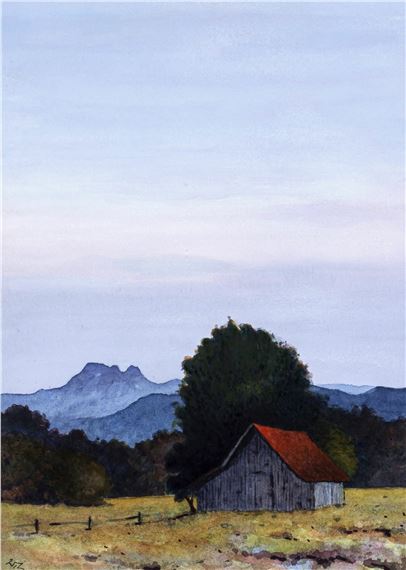 Stadel mit Kampenwand by Walter Lederer