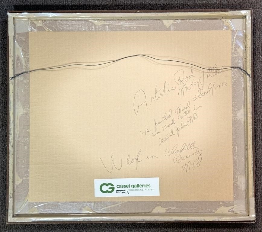 Artwork by Rod Mckay, 22" X 18.5" FRAMED - WHARF IN CHARLOTTE COUNTY, Made of WATERCOLOR