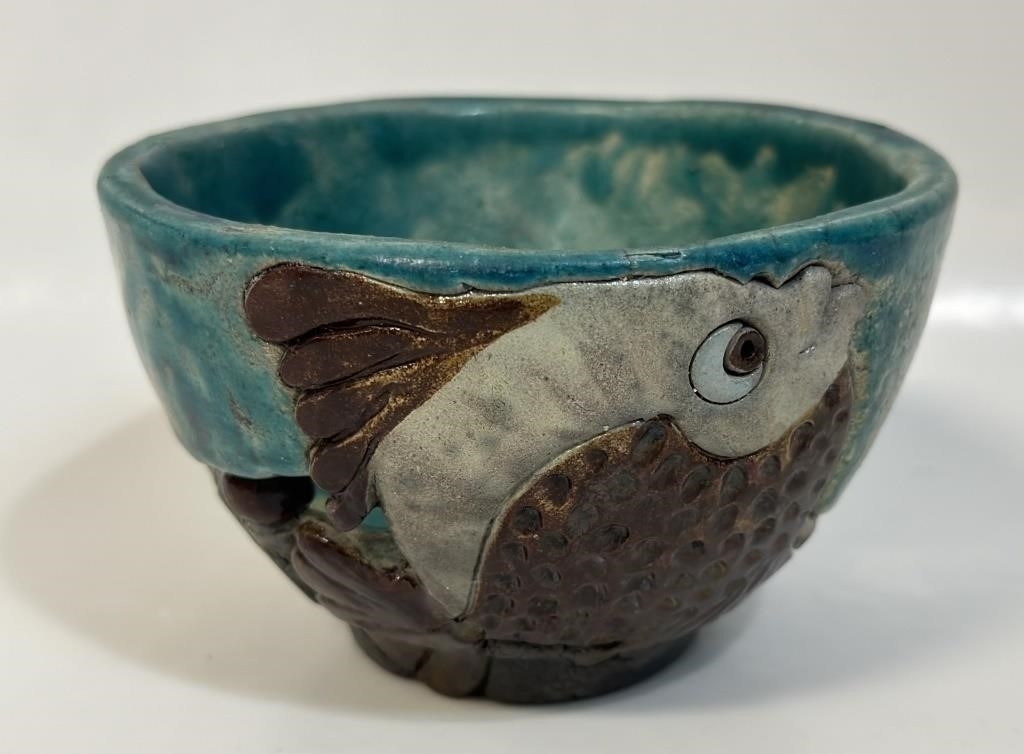 TIM ISAAC | VIBRANT TIM ISAAC & BACH RAKU POTTERY BOWL | MutualArt