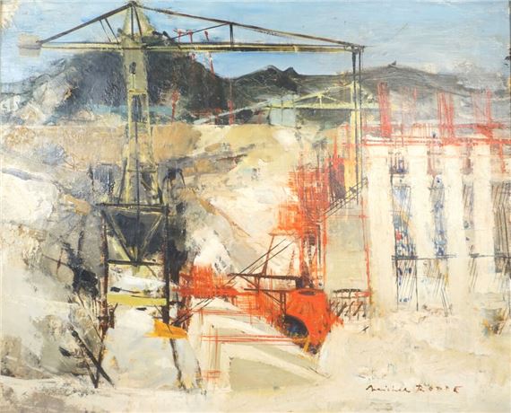 Chantier à la grue by Michel Rodde