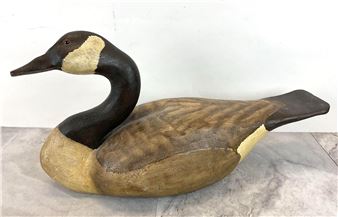 signed and dated (1988), hand carved and painted goose decoy - Mark Buck
