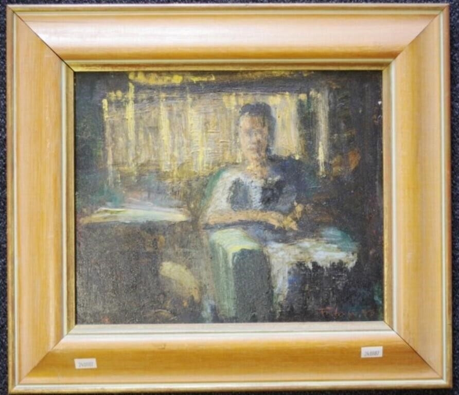 Artwork by Roy Thibou, Waiting, Made of oil on board