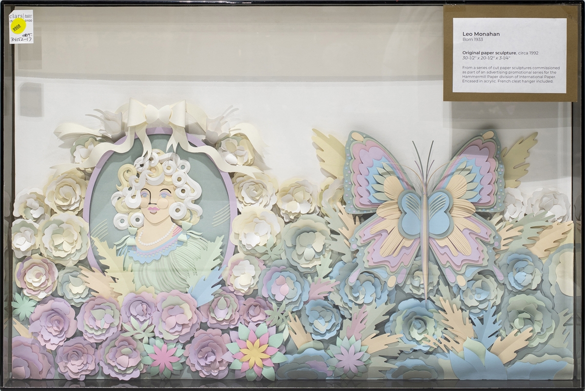 Artwork by Leo Monahan, Untitled, Made of paper collage in plexiglass