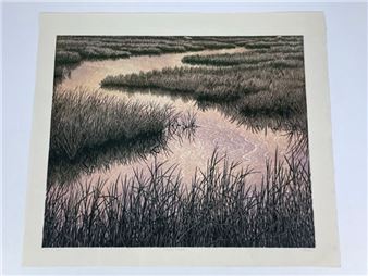 Suezan Aikins Lithograph. Evening Marsh - Suezan Aikins