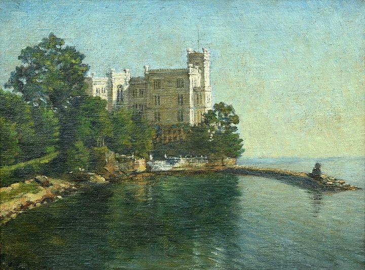 Artwork by Ernst Bernhard Marx, Castello di Miramare near Triest (Italy), Made of Oil on canvas