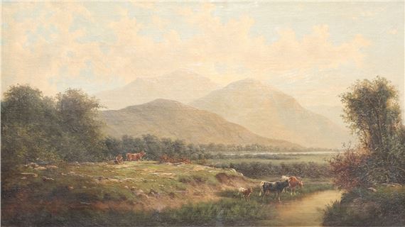 Der Retter Von William M Harg William M. Hart | 'A Bucolic Hudson River View with Cows' (1823