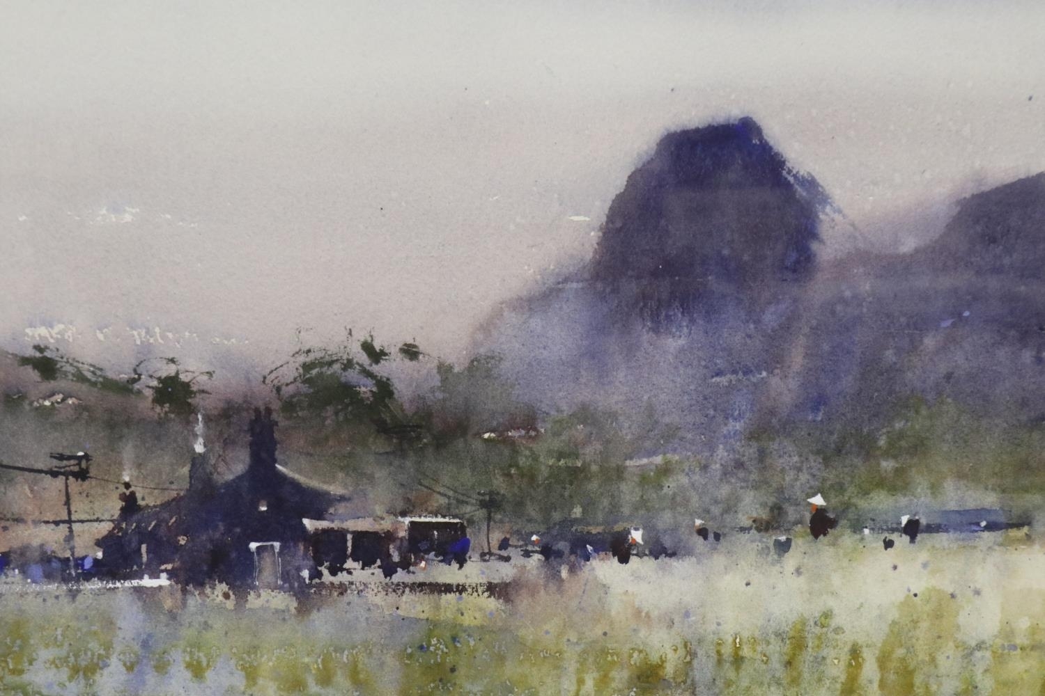 Artwork by Steve Rigby, Field Workers Koh Chang, Thailand, Made of watercolour