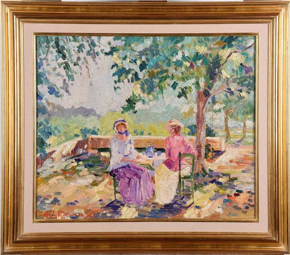 Albert Rigaux | Elégante sur une terrasse | MutualArt