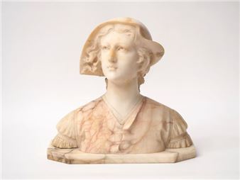 Alberto CAMBI (XIXe-XXe)
Buste de jeune femme en marbre, signé au... - Alberto Cambi