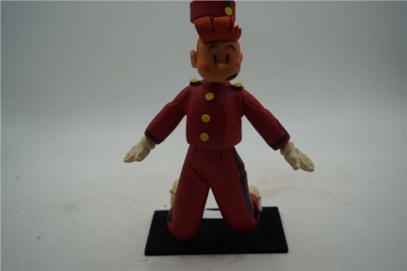 et Yves CHALAND (1957-1990) Spirou tombant Sujet polychrome en résine