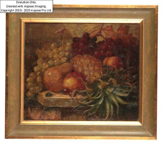 A still life study of a pineapple by Henry Archibald Major, dated '76