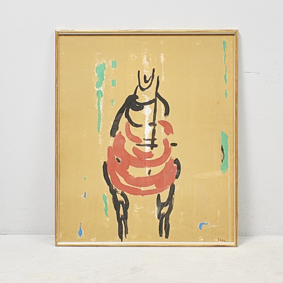 Artwork by Max Bilde, Sweden. Signed, Made of mixed media