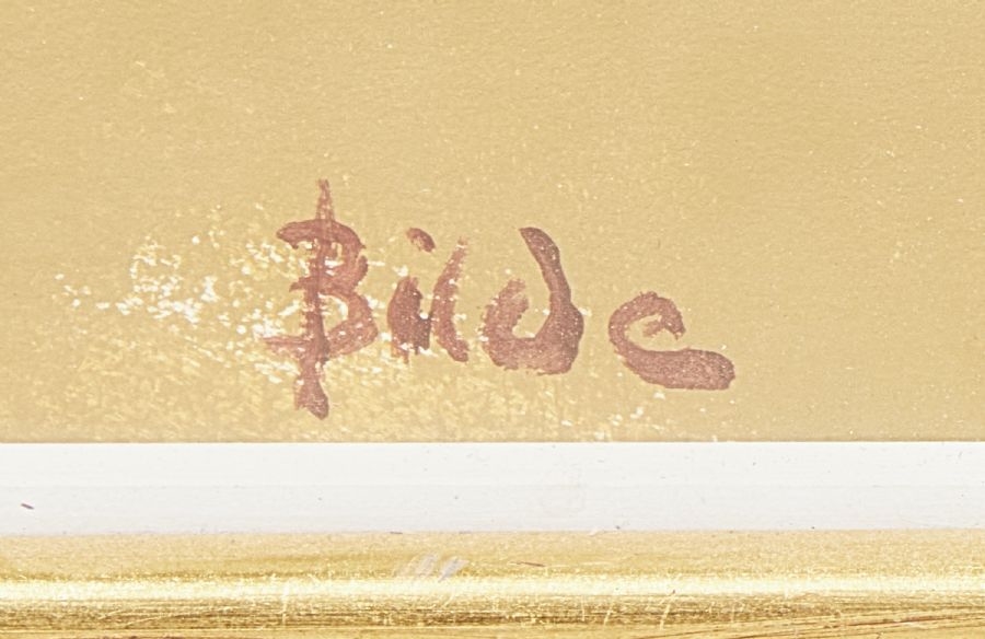 Artwork by Max Bilde, Sweden. Signed, Made of mixed media