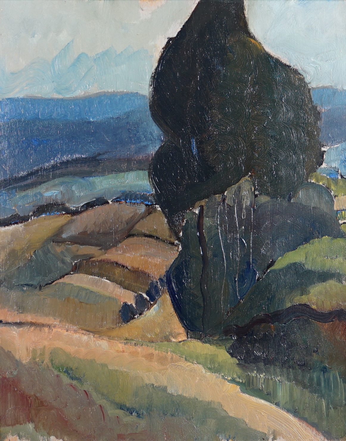 Artwork by Pierre Daems, Berg, Made of oil on board