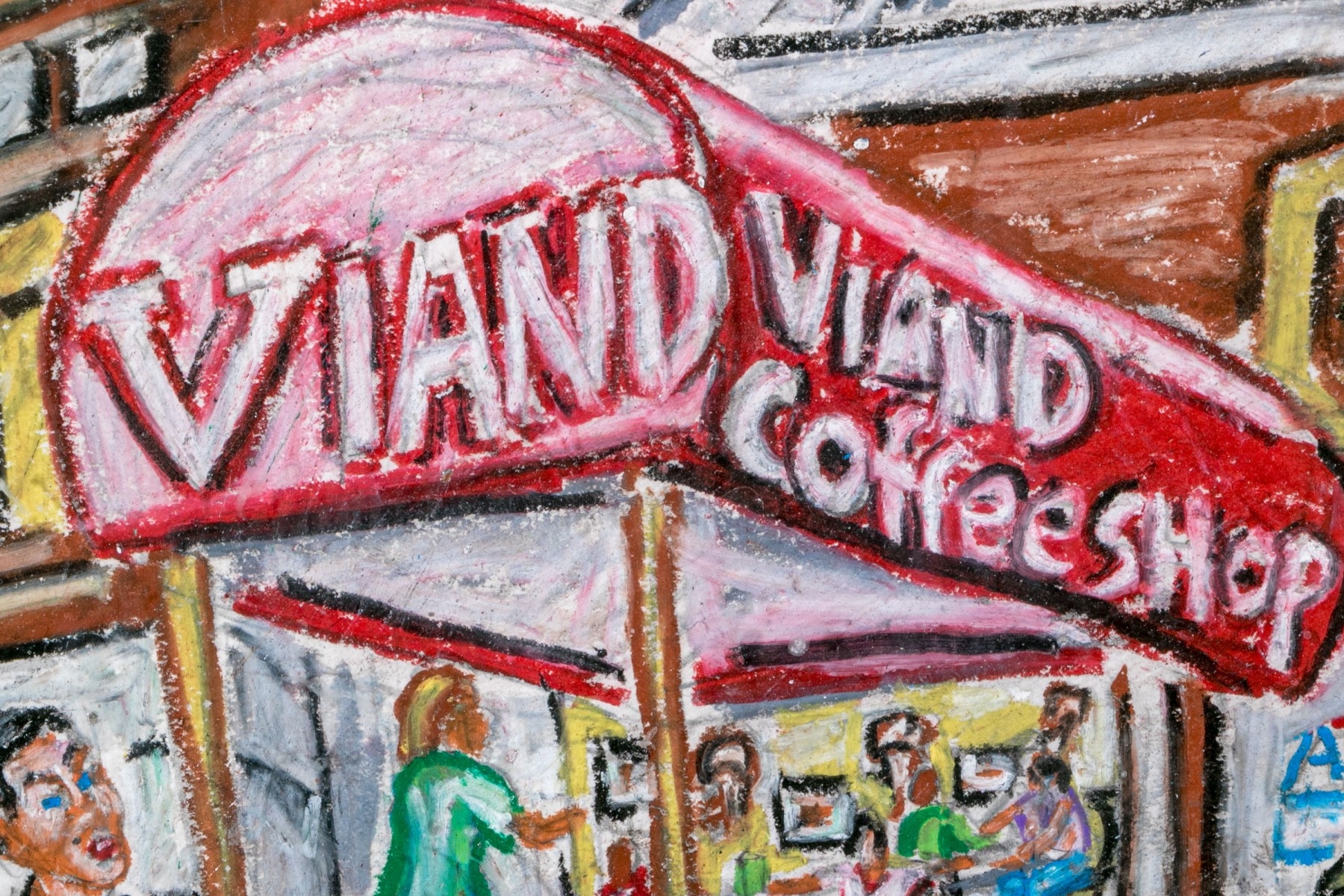 Peter Zonis | New York Figural Street Scene With Coffee Shop | MutualArt