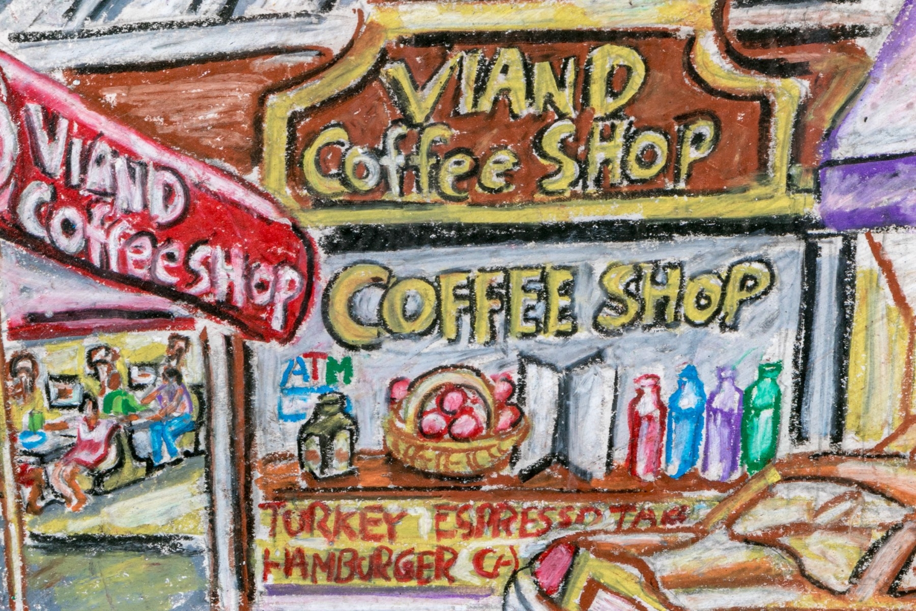 Peter Zonis | New York Figural Street Scene With Coffee Shop | MutualArt