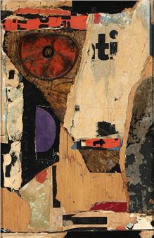 Mixed media, collage on wooden board - Sven Herløv Hauptman
