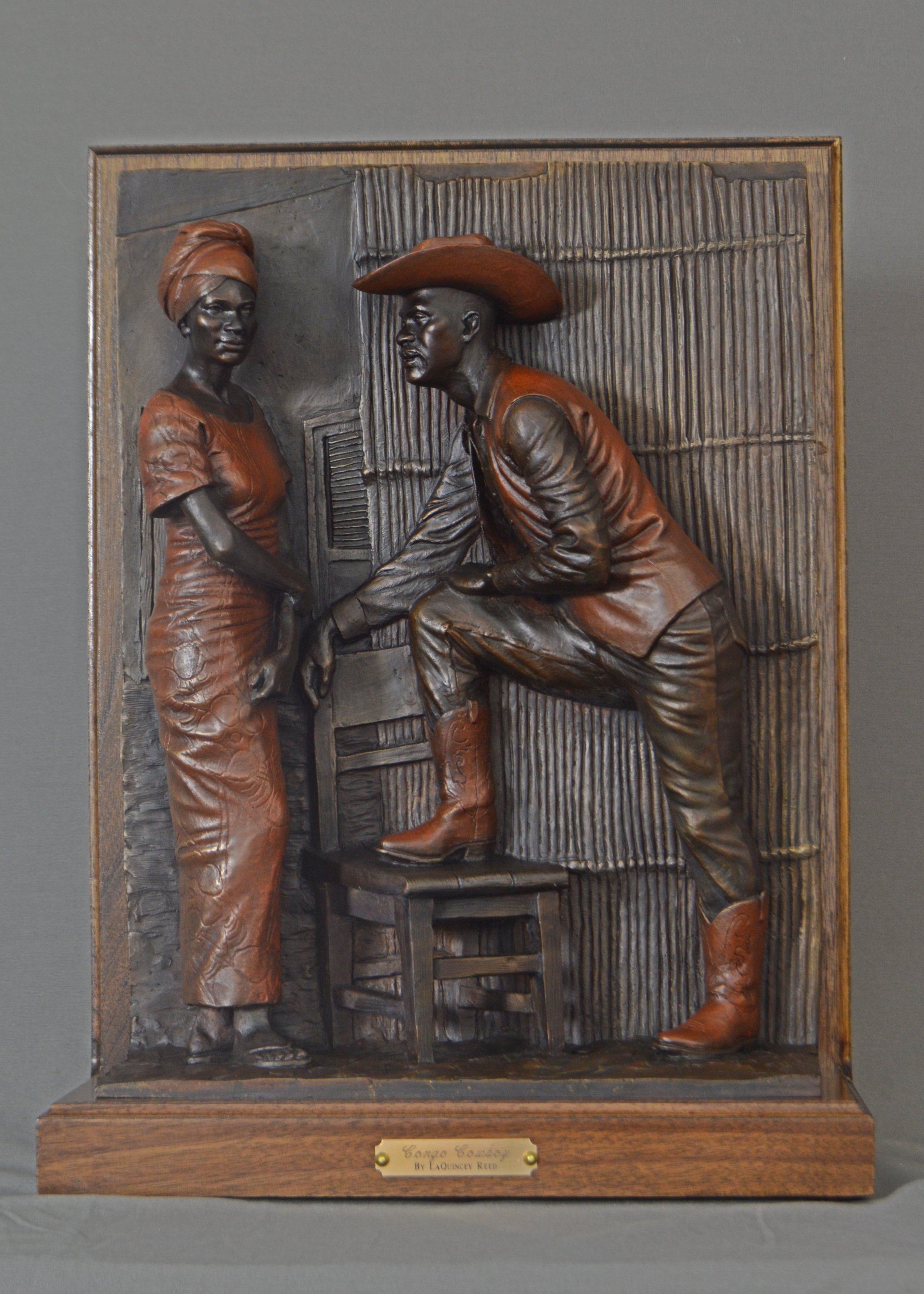 Artwork by LaQuincey Reed, Congo Cowboy, Made of Bronze