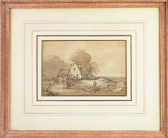 George Robertson | Cottage, in a landscape with threes | MutualArt