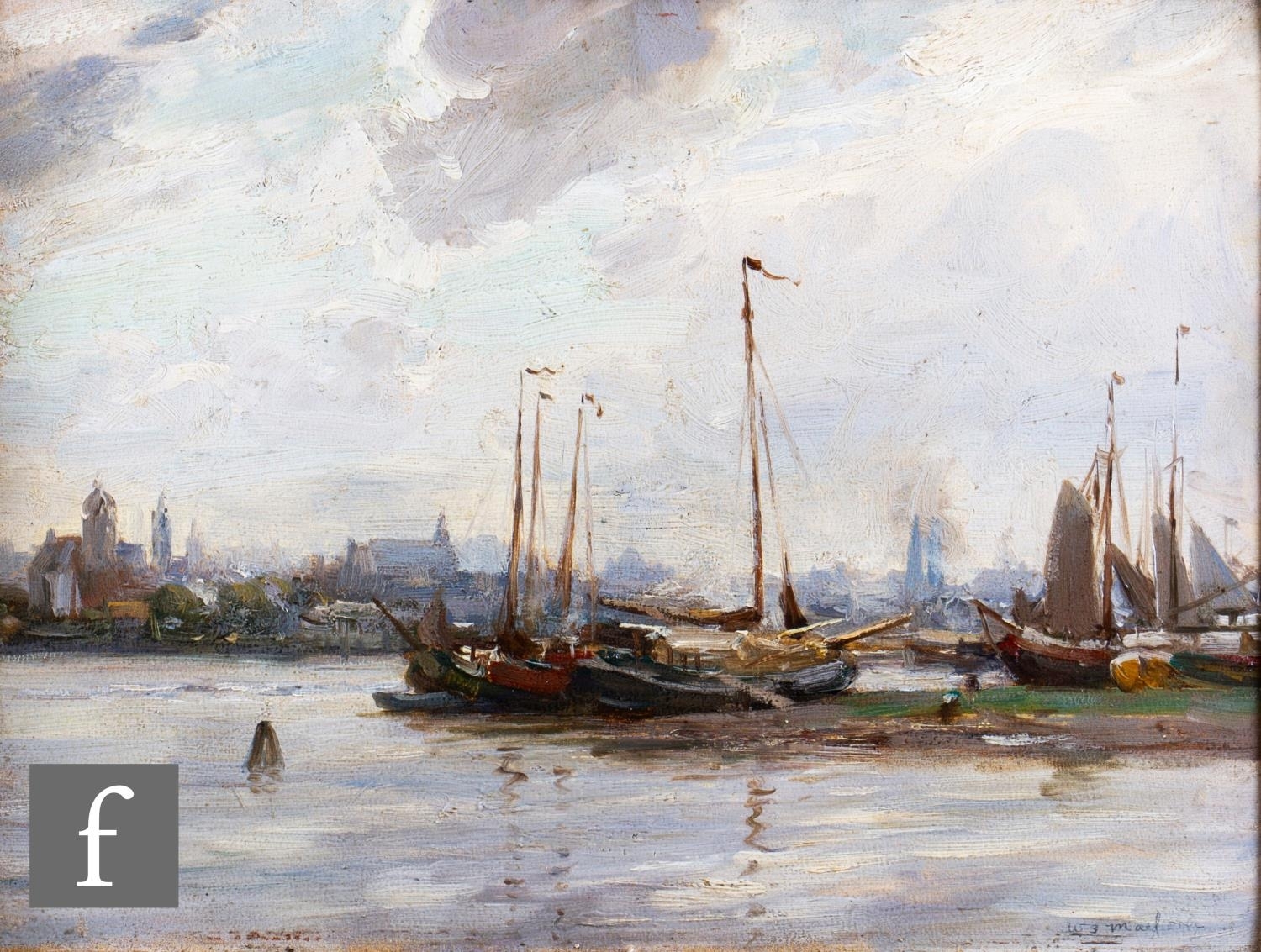William Stewart MacGeorge | 'A river side in Holland' | MutualArt