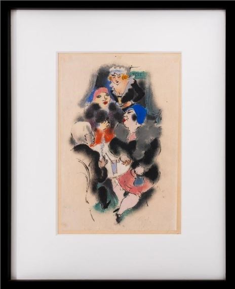 Richard Ziegler "Im Cafe" Mixed Media, 1927 by Richard Ziegler, 1927
