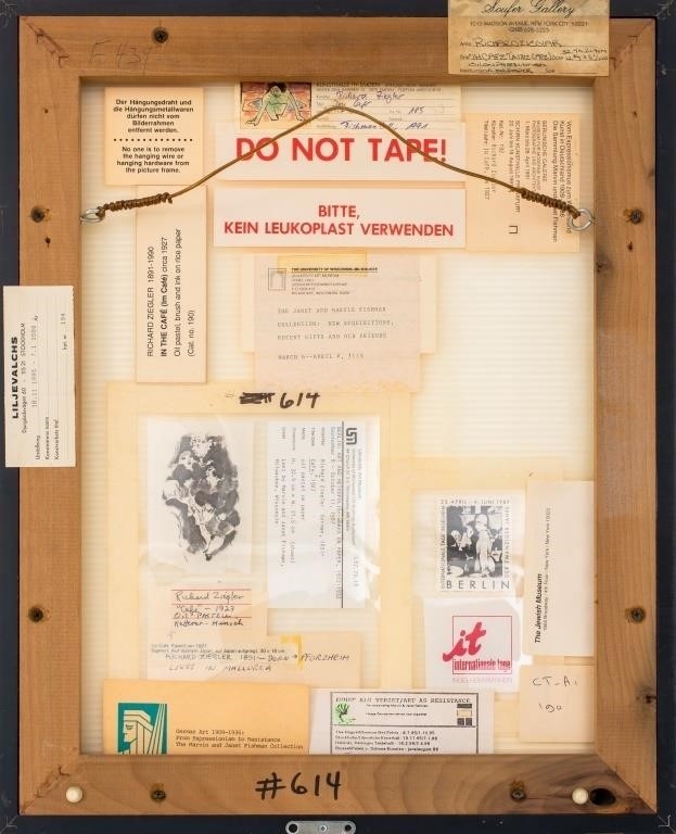 Artwork by Richard Ziegler, Richard Ziegler "Im Cafe" Mixed Media, 1927, Made of Mixed Media on Rice Paper, 1927, oil pastel and ink