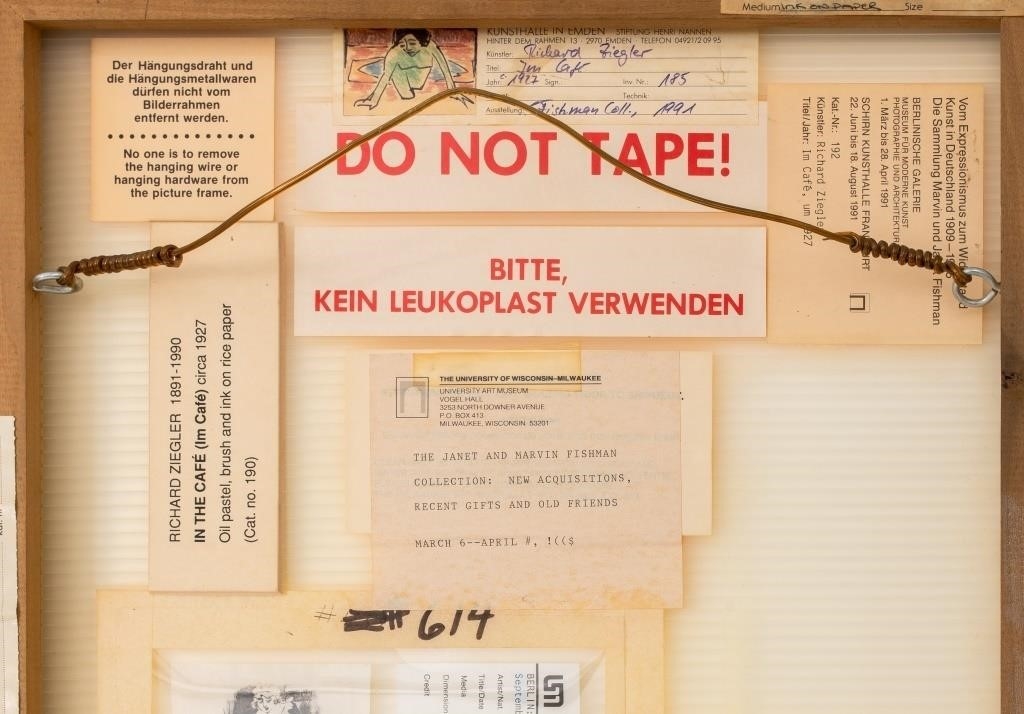 Artwork by Richard Ziegler, Richard Ziegler "Im Cafe" Mixed Media, 1927, Made of Mixed Media on Rice Paper, 1927, oil pastel and ink