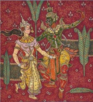 A Scene from the Ramayana - Abdulrahim Apabhai Almelkar